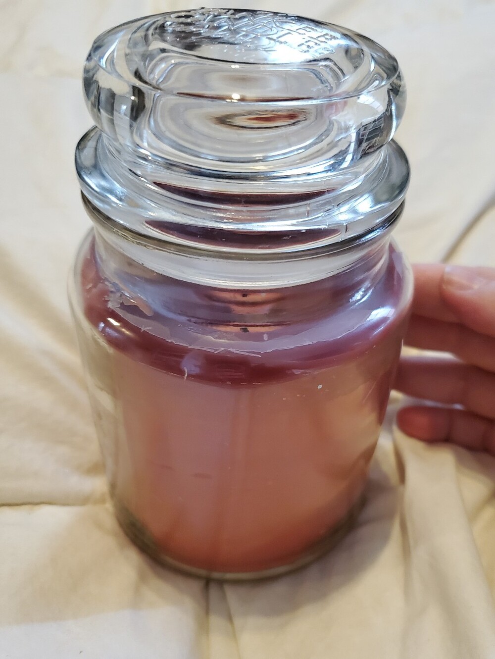 Yankee Candle Glass Jar with Clear Glass Lid Red Candle